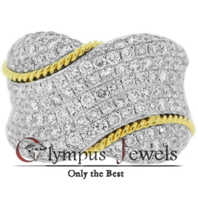 2.92CT F-G VS2-SI2 CERTIFIED DIAMOND VINTAGE RING 18KWY